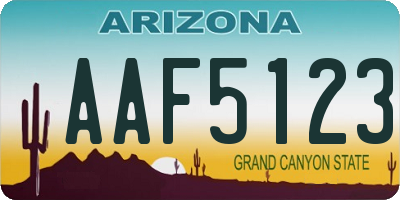 AZ license plate AAF5123