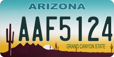AZ license plate AAF5124