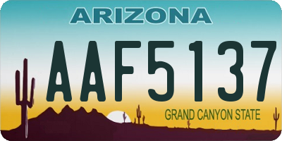 AZ license plate AAF5137