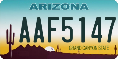 AZ license plate AAF5147