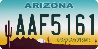 AZ license plate AAF5161