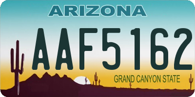 AZ license plate AAF5162