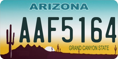 AZ license plate AAF5164