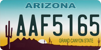 AZ license plate AAF5165