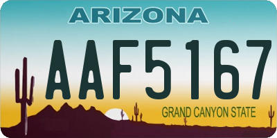 AZ license plate AAF5167