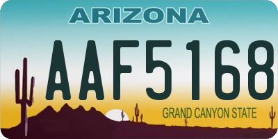 AZ license plate AAF5168