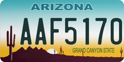 AZ license plate AAF5170