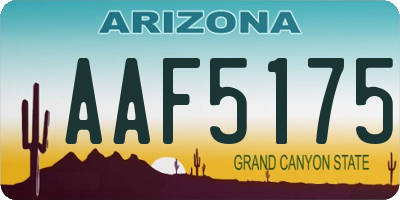 AZ license plate AAF5175
