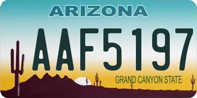 AZ license plate AAF5197