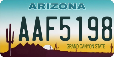 AZ license plate AAF5198