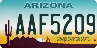 AZ license plate AAF5209