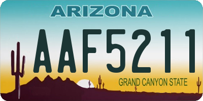 AZ license plate AAF5211