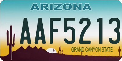 AZ license plate AAF5213