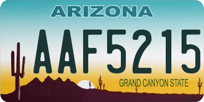 AZ license plate AAF5215