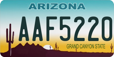AZ license plate AAF5220