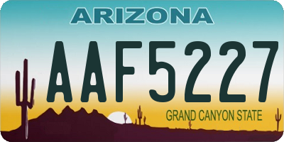 AZ license plate AAF5227