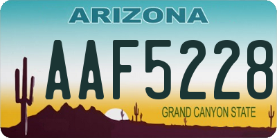 AZ license plate AAF5228
