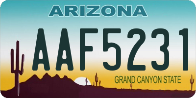 AZ license plate AAF5231
