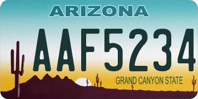 AZ license plate AAF5234