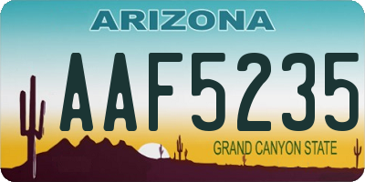 AZ license plate AAF5235