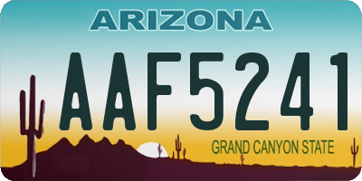 AZ license plate AAF5241