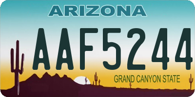 AZ license plate AAF5244