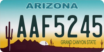 AZ license plate AAF5245