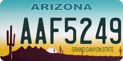 AZ license plate AAF5249