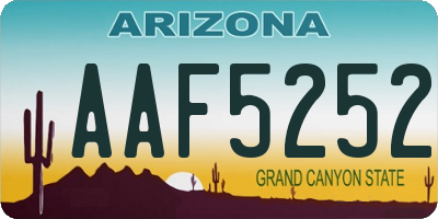 AZ license plate AAF5252