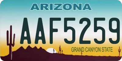 AZ license plate AAF5259