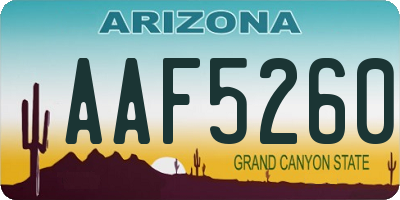 AZ license plate AAF5260