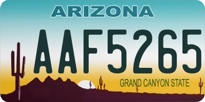 AZ license plate AAF5265
