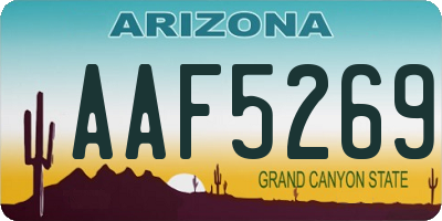 AZ license plate AAF5269