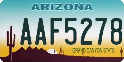 AZ license plate AAF5278