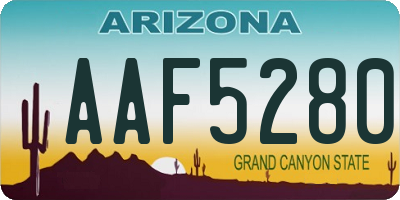 AZ license plate AAF5280