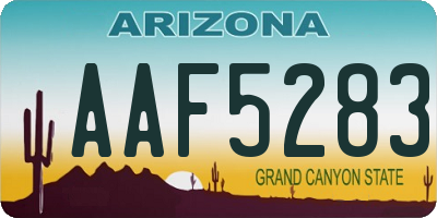 AZ license plate AAF5283