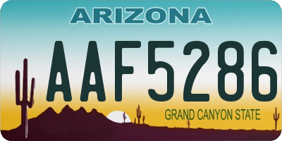 AZ license plate AAF5286