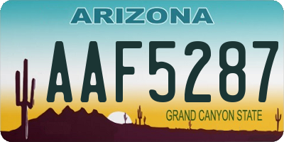AZ license plate AAF5287
