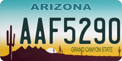 AZ license plate AAF5290