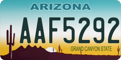 AZ license plate AAF5292