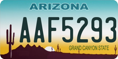 AZ license plate AAF5293