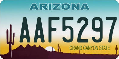 AZ license plate AAF5297
