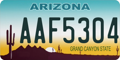 AZ license plate AAF5304