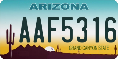 AZ license plate AAF5316