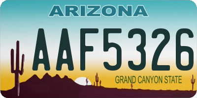 AZ license plate AAF5326