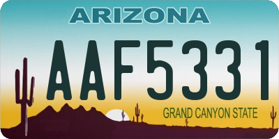 AZ license plate AAF5331
