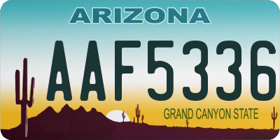 AZ license plate AAF5336