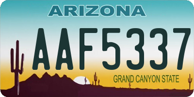 AZ license plate AAF5337