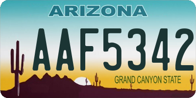 AZ license plate AAF5342