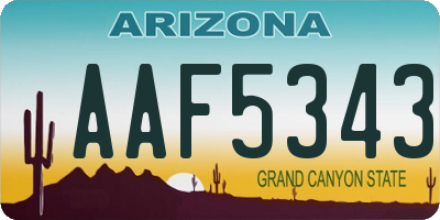 AZ license plate AAF5343